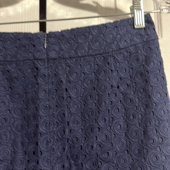Talbots navy blue cotton lined lace skirt size 4 - Picture 8 of 14
